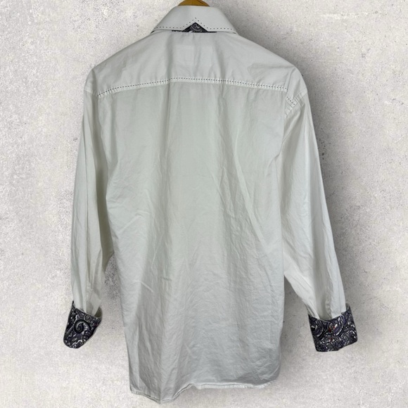 7 Downie Street White Button Down Long Sleeve Dress Shirt Mens Size 5 or‎ Large - Picture 3 of 15